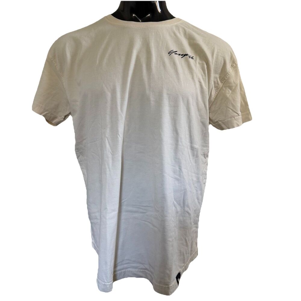 YOUNGLA Men's Medium A Rose for a Rose Light Yellow Cotton Short Sleeve T-Shirt